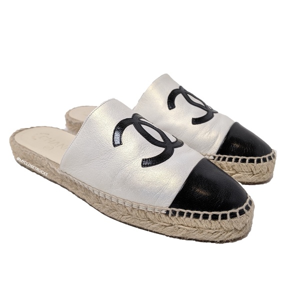 chanel espadrille mules